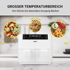 N8WERK DS02797 HOT AIR FRYER ÇİFT SEPETLİ FRİTÖZ BEYAZ