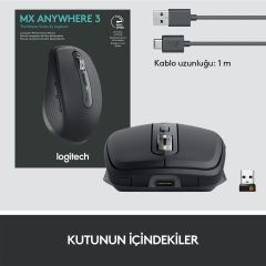 LOGİTECH MX ANYWHERE 3 KOMPAKT KABLOSUZ MOUSE - SİYAH  910-005988