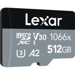 Lexar 512 GB Professional 1066X Uhs-I U3 V30 A2 Microsdxc Hafıza Kartı + Sd Adaptör