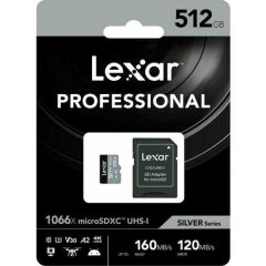 Lexar 512 GB Professional 1066X Uhs-I U3 V30 A2 Microsdxc Hafıza Kartı + Sd Adaptör