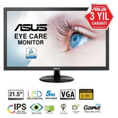 ASUS VP228DE 21.5''FHD 1920X1080 5MS VGA EYECARE SİYAH LED MONİTÖR