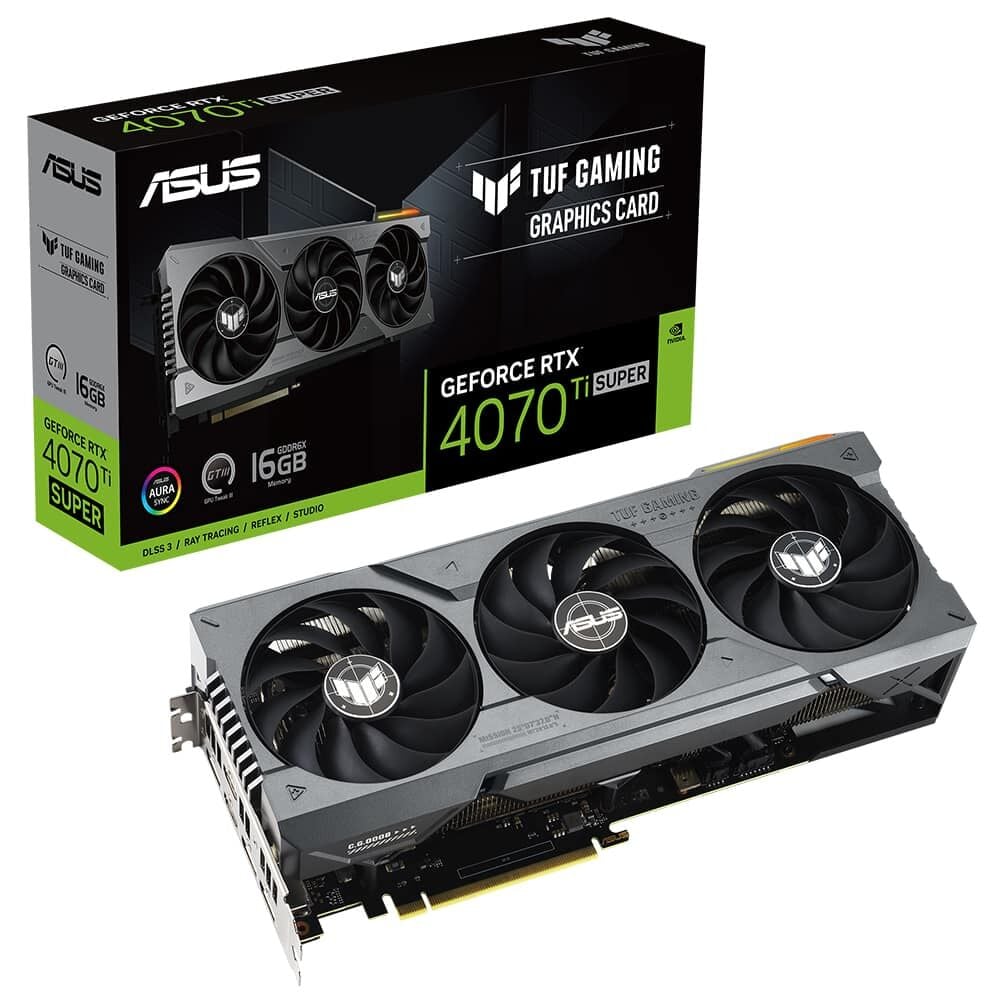 ASUS TUF GAMİNG GEFORCE RTX4070Tİ SUPER 16GB GDDR6X 256 BİT DLSS 3 EKRAN KARTI TUF-RTX4070TIS-16G-GAMING 90YV0KF1-M0NA00