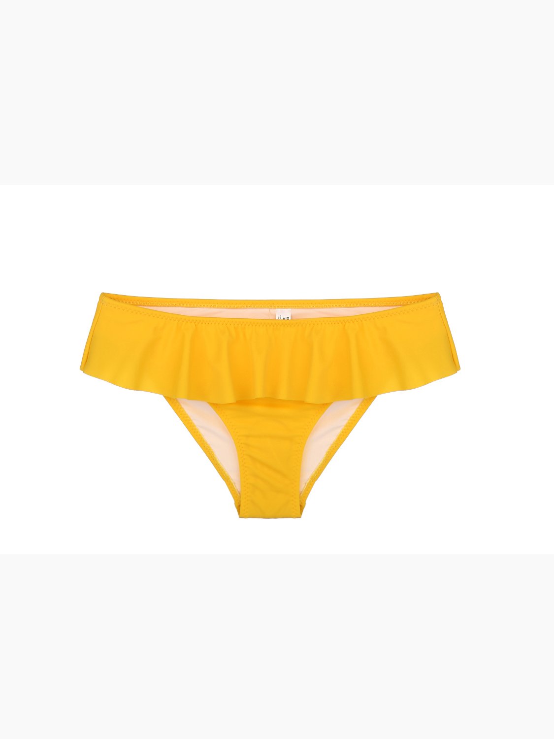 Sarı Dar Kalıp Fırfırlı Kalın Kenarlı Bikini Altı
