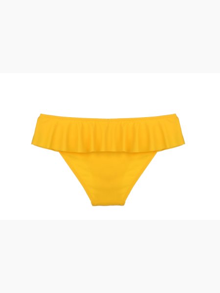Sarı Dar Kalıp Fırfırlı Kalın Kenarlı Bikini Altı