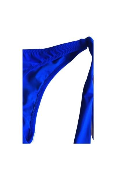 Saks Mavi String Model Kenardan İp Bağcıklı Tanga Bikini Altı