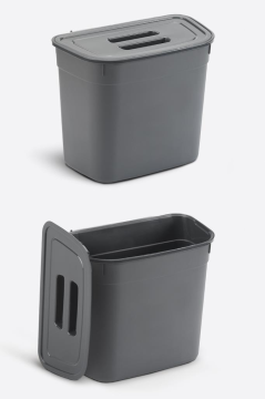 Flosoft Dolap İçi Kapaklı Asılabilir Çöp Kovası, Dolap Kapağı Askılı Çöp Kutusu 7 litre
