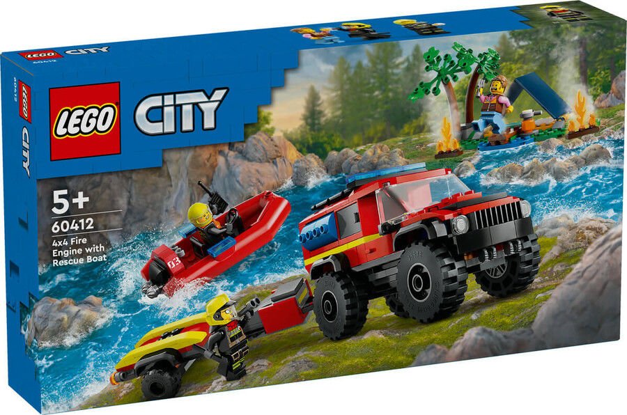 LEGO City 4x4 Kurtarma Botlu İtfaiye Kamyonu 60412