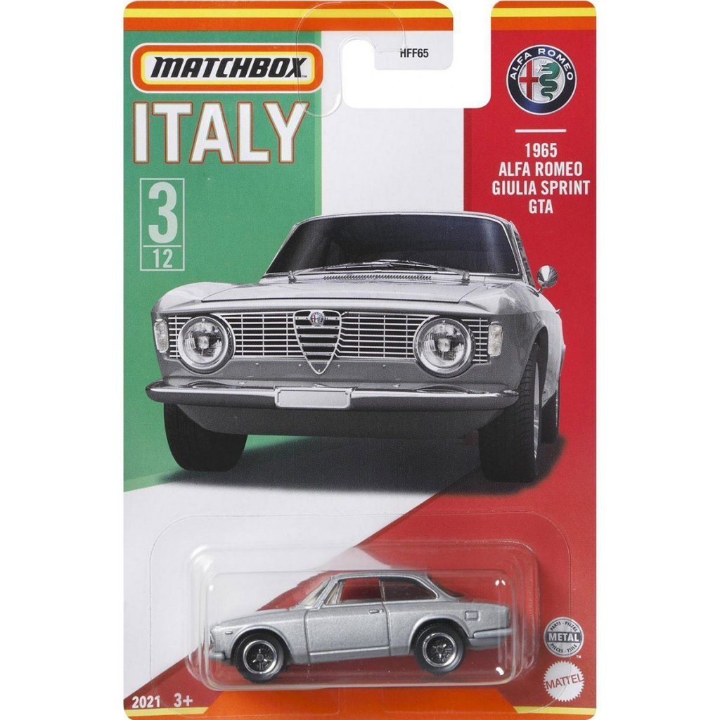 Matchbox İtalya Araçları Serisi HFF68 1965 Alfa Romeo Gıulıa Sprınt GTA
