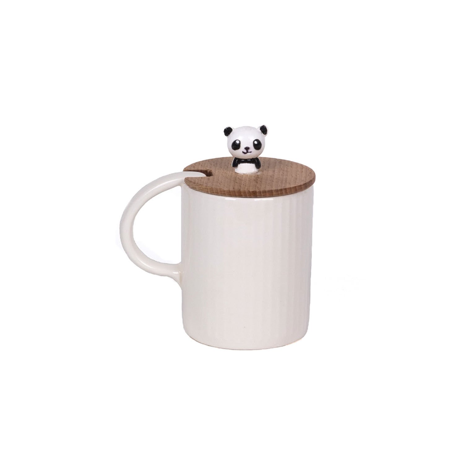 Figürlü Bambu Kapaklı Kupa Panda