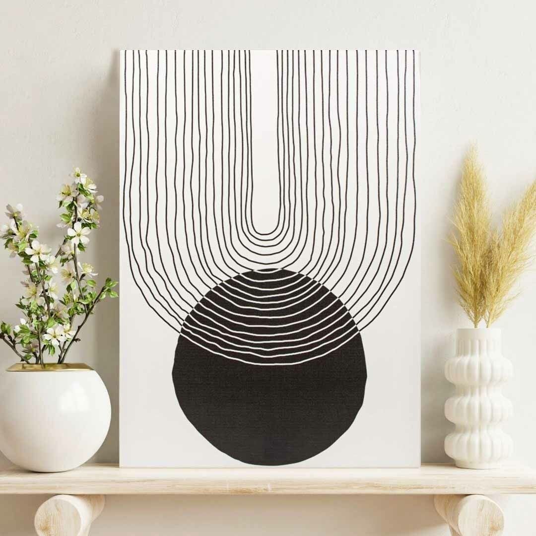 Siyah Beyaz Gökkuşağı ve Güneş 30CMX40CM