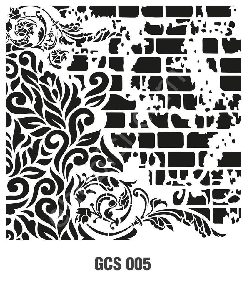Cadence Grunge Duvar Stencil 45x45 - GCS-005