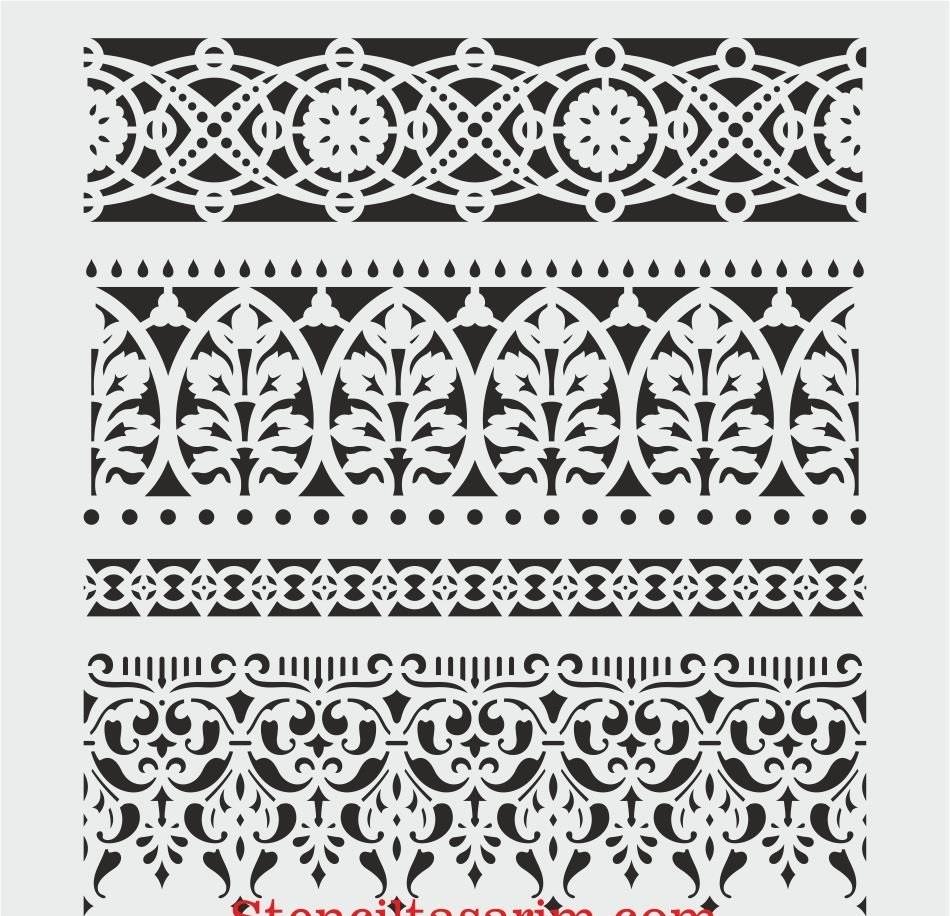 Border Desen Stencil Şablon (30x30) BR-027