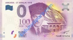 0 Euro Hatıra Parası - Ankara - 2019