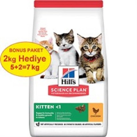 Hills Kitten Tavuklu Yavru Kedi Maması 5 kg+2 kg(Bonuslu)(stt.05/2025)
