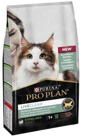 Proplan liveclear reduces allergens an cat hair Somonlu Kısırlaştırılmış Yetişkin Kedi Maması 1.4 kg(stt.10/2024)