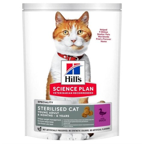 Hills Young Adult Sterilised Ördekli Kısırlaştırılmış Kedi Kuru Maması 8 kg+2kg(Bonuslu)(stt.05/2025)