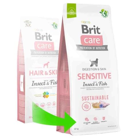 Brit Care Digestion Skin Sensitive İnsect & Fish Sustainable Böcek Proteinli ve Balıklı Yetişkin Köpek Maması 12 kg  (stt: 11/2024)