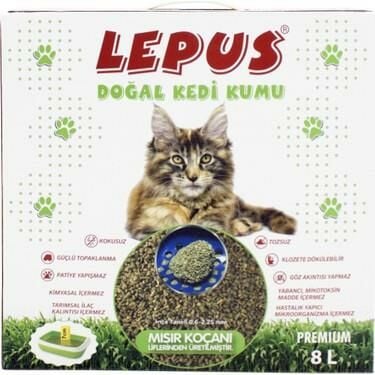 Lepus Doğal Mısır Koçanlı Kedi Kumu 8 lt.