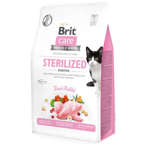 Brit Care Hipoalerjenik Sterilized Sensitive Tavşanlı Tahılsız Kısırlaştırılmış Kedi Maması 2 Kg(stt.07.2024)
