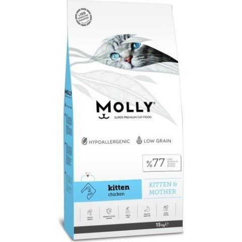 Molly Düşük Tahıllı Hipoalerjenik (Kitten & Mother) Yavru Kedi Maması 15 Kg (stt.04/2025)