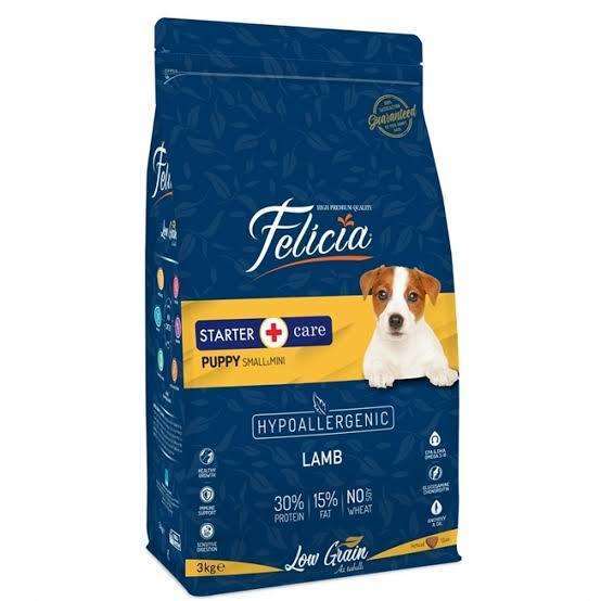 Felicia Puppy Düşük Tahıllı Küçük ve Orta (Small-Medium) Irk Kuzu Etli Yavru Köpek Maması 3 Kg(stt.02/2025)