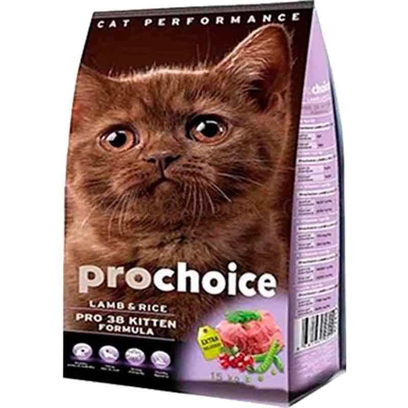 Prochoice Pro 38 Kitten Kuzu Eti ve Pirinçli Yavru Kedi Maması 15kg(stt.05/2025)