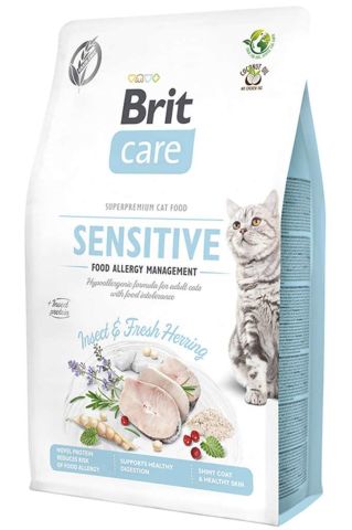 Brit Care Sensitive Food Allergy Managment Tahılsız Böcek Proteinli Ringa Balıklı  Gıda İntoleransı ve Alerjisi Olan Kediler İçin Kuru Mama 7 kg (stt:12/2024)