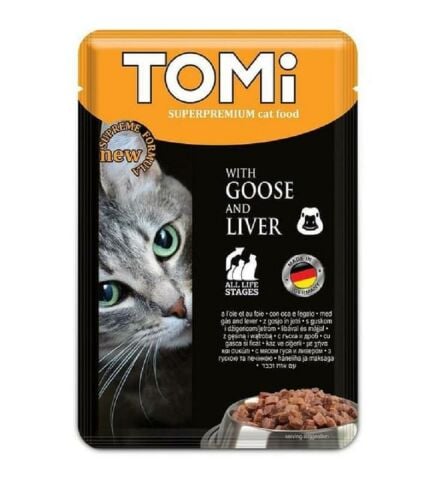 Tomi Pouch Kazlı ve Ciğerli Yetişkin Kedi Konservesi 100 gr. (stt:06/2024)