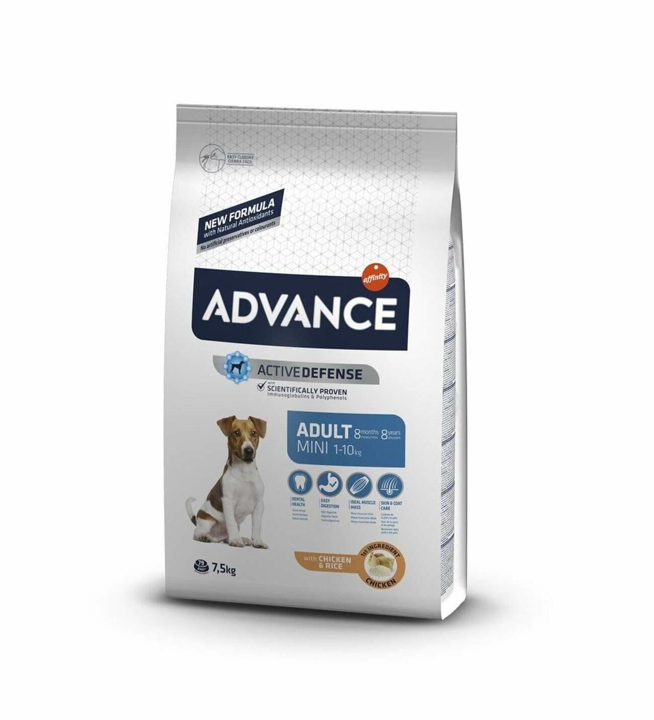 Advance Mini Adult Tavuklu-Pirinçli Köpek Maması 7,5 kg (stt:09/2024)