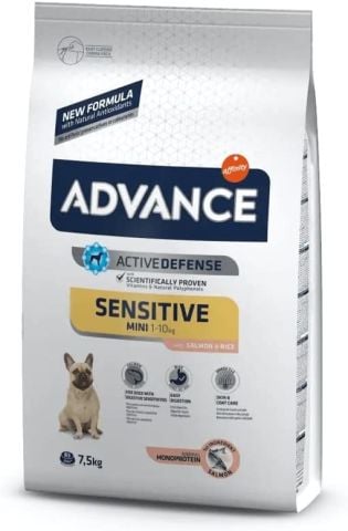 Advance Sensitive Mini Adult Somonlu Köpek Maması 7,5 kg (stt.09/2024)