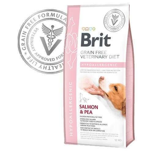Brit Veterinary Diet Hypoalergenic Tahılsız Somonlu Bezelyeli Yetişkin Köpek Maması 12 kg (stt:04/2025)