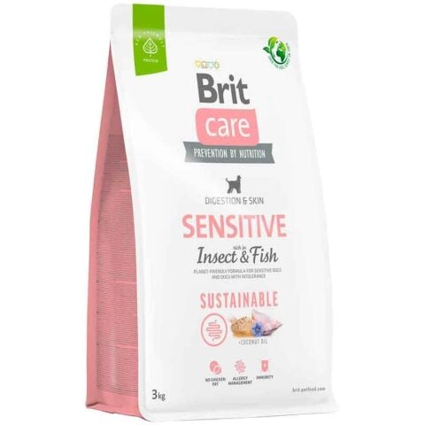 ﻿Brit Care Sensitive Digeston Skin Balıklı Böcek Proteinli Yetişkin Köpek Maması 3 Kg(stt.05/2027)