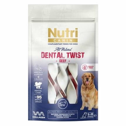 Nutri Canin Dental Twist Sığır Etli Köpek Ödül Kemik 120 gr