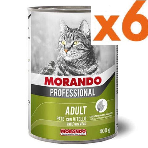 Morando Professional Pate Dana Etli Ezme Kedi Konservesi 400 gr X 6 ADET (stt.07/2026)