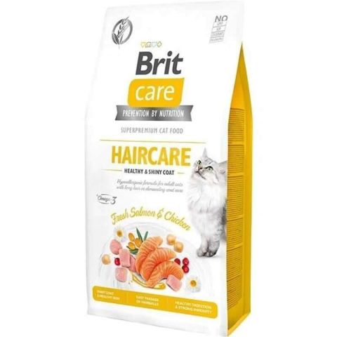 Brit Care Haircare Tahılsız Hipoalerjenik Somonlu ve Tavuklu Kedi Maması 7 Kg (stt:09/2024)