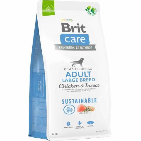 Brit Care Large Breed Digest & Relax  Tavuklu Böcekli Büyük Irk Köpek Maması 12 kg (stt:07/2024)