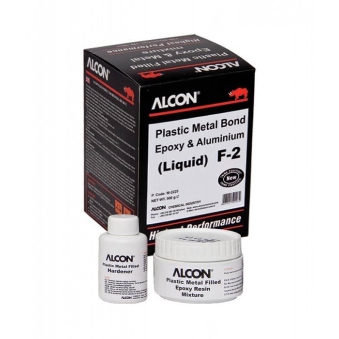 ALCON (F-2) Plastic Metal Bond Liquid Epoksi Macunu 500g (M-2225)
