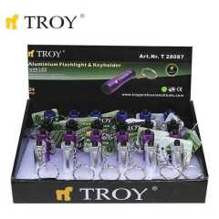 TROY 28087 Mini LED El Feneri ve Anahtarlık (24 Adet, Standlı)