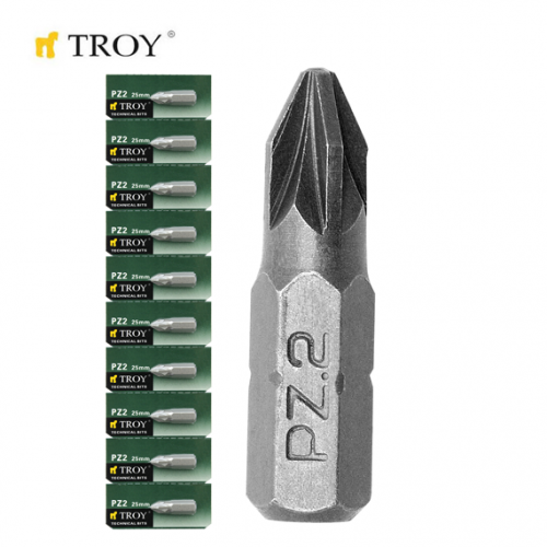 TROY 22254-10 Bits Uç Seti (PZ2X25mm, 10Adet)