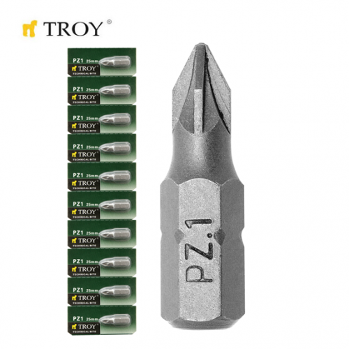 TROY 22253-10 Bits Uç Seti (PZ1x25mm, 10Adet)