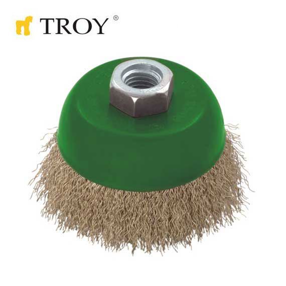 TROY 27710-100 Saçaklı Çanak Fırça (100mm)