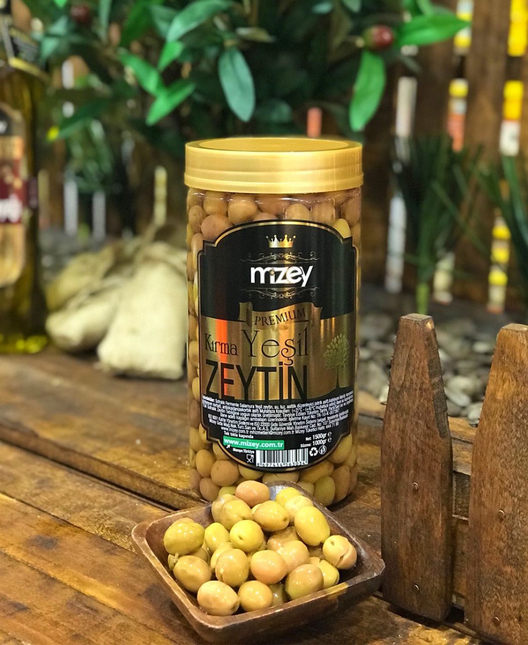 MİZEY KIRMA YEŞİL ZEYTİN (1000 GR)