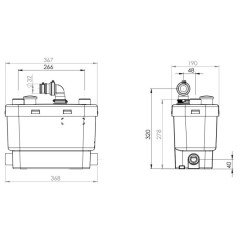 SANIVITE / 12 LT 1 Bulaşık Mak.+ 1 Evye + 1 Lavabo +1 Duş Kabini Tahliye