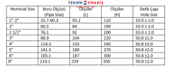 DN100 4'' U-BOLT AKIŞ ANAHTARI 300PSI