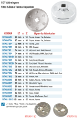 Nttools 1/2'' Alüminyum Filtre Sökme Takmak Kapakları