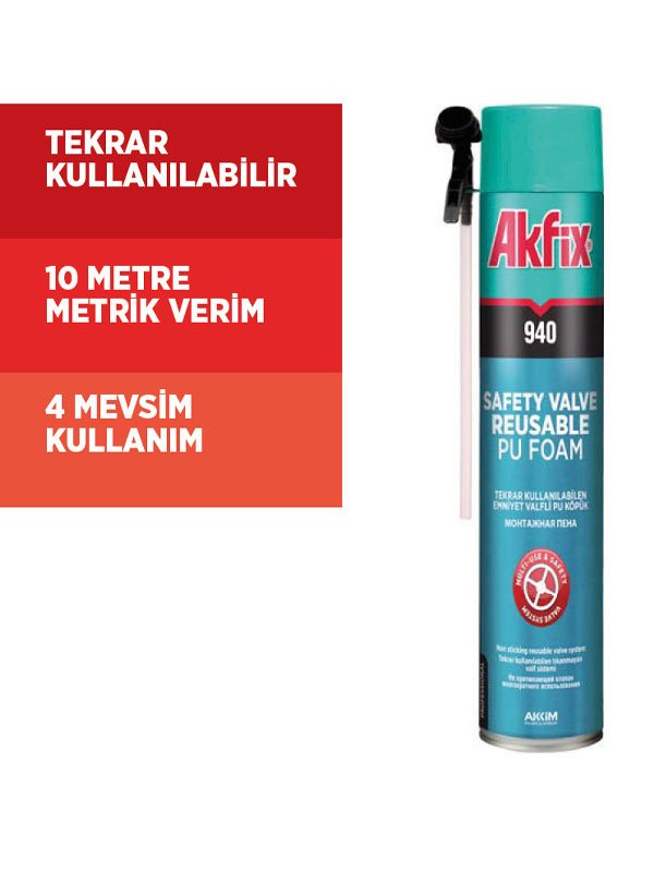 Akfix 940 Mekanik Valfli PU Köpük 750ml / 850gr