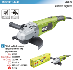 Vido Taşlama Makinesi 2600W 230 mm