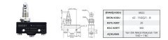 Gwest AZ - 15GQ21 - B Yan Dik Metal Makaralı 15A Mikro Switch (20 Adet)