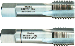 Werka DIN5157 - Gaz Diş 2 Parçalı Takım - HSS Düz El Kılavuzu