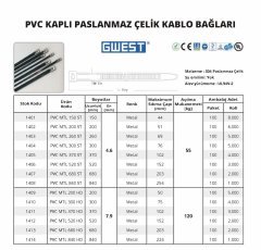 Gwest Pvc Kaplı Paslanmaz Çelik Kablo Bağları